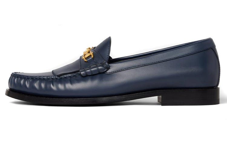 CELINE Luco Sulky Loafers Women's Marine Blue
