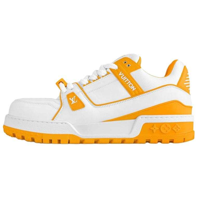 LOUIS VUITTON Trainer Maxi Little Jigglypuff Leather Low top Skateboard Shoes Unisex Yellow