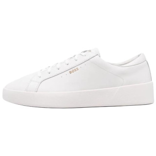 HUGO BOSS Leather Low top Skateboard Shoes Men's White