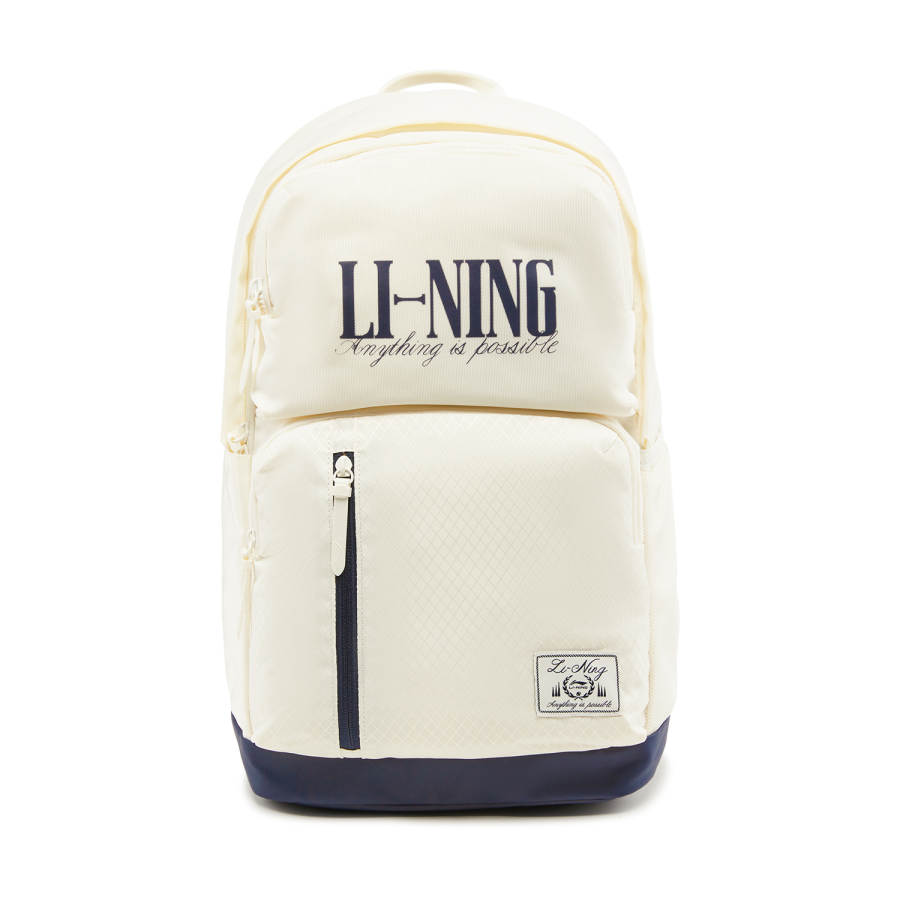 Li-Ning Li Ning Sports Life Collection Polyester Backpack Regular Unisex Ecru