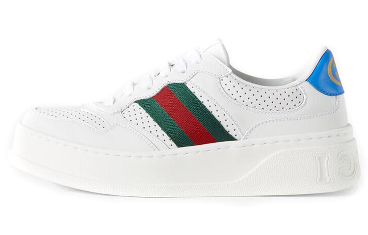 GUCCI Chunky B Low top Stylish Skateboarding Shoes Women's White Blue