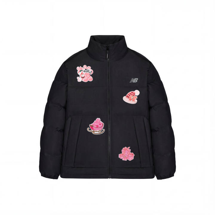 New Balance New Balance Down Jackets Unisex Black Stand Collar Thickened Puffer Jacket