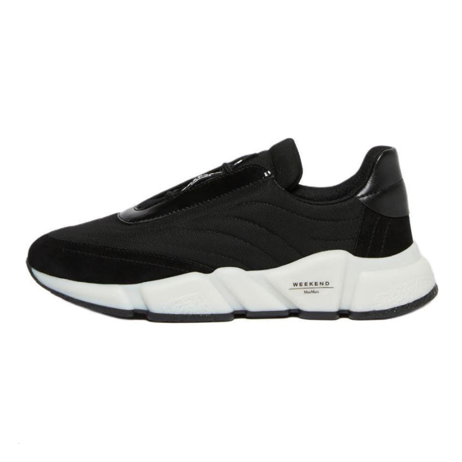 WEEKEND MaxMara Cow Leather Low top Casual Shoes Women's Black White