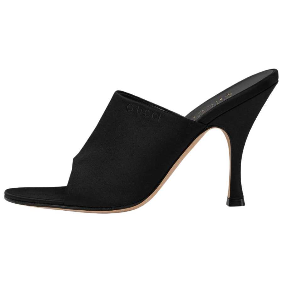 GUCCI Slide Slippers 9.5cm Women's Black