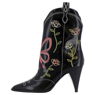 Sophia Webster Shelby Bow Leather Ankle Boots 8.5cm Women's Black