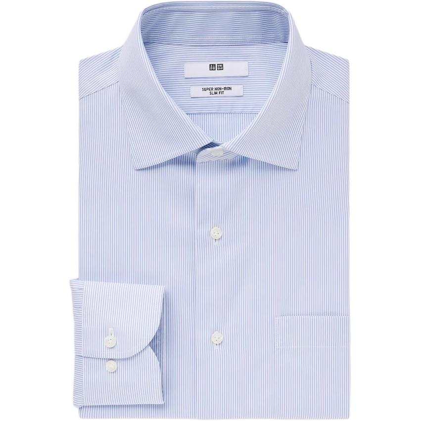 UNIQLO Shirts Men's Sky Blue Lapel Moderate