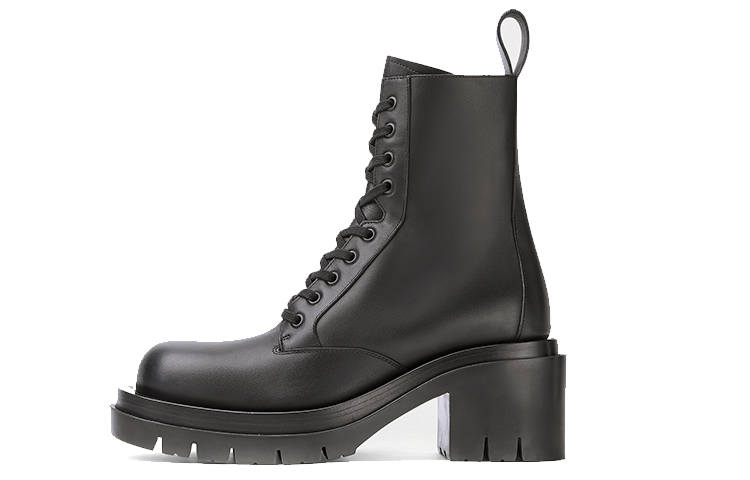 Bottega Veneta Lug Vintage Short Combat Boots 7cm Women's Black