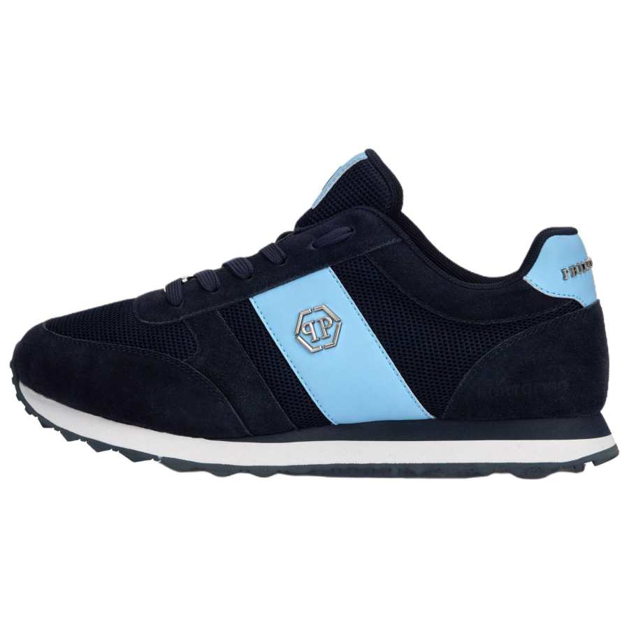 PHILIPP PLEIN Cow Leather Low top Casual Shoes Unisex Dark Blue