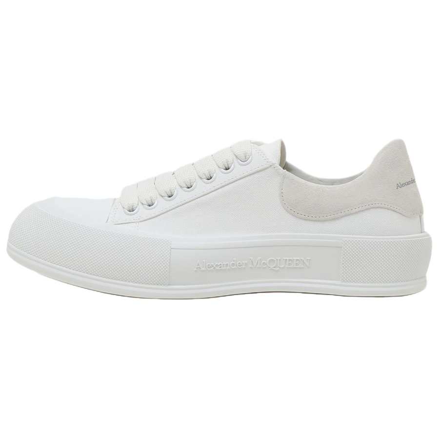 Alexander McQueen Alexander McQueen Deck Plimsoll Lace Up Trainers 'White Beige'