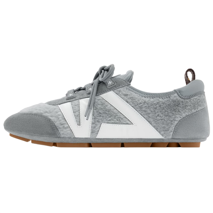 LOUIS VUITTON X Grace Coddington Collaboration Kitten Catogram Collection Low top Casual Shoes Women's Light Gray