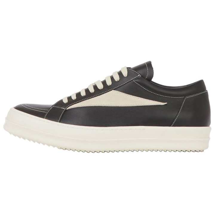 RICK OWENS RICK OWENS/RO Low top Stylish Skateboarding Shoes Men's Black White
