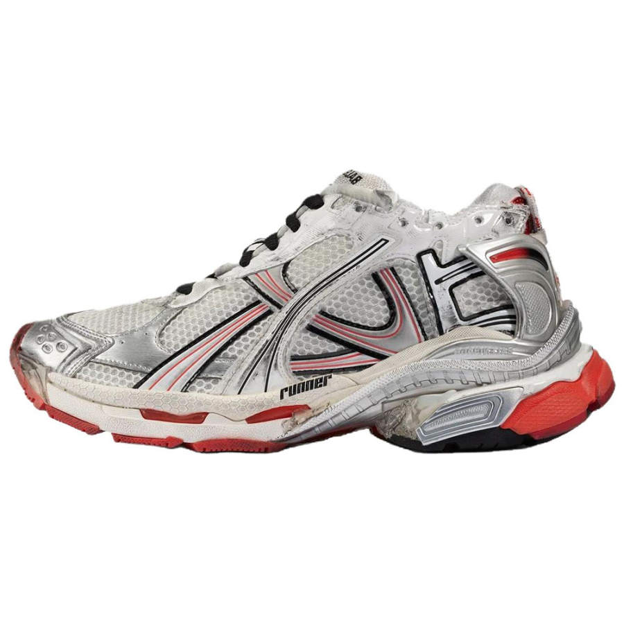 Balenciaga Mesh Runner Low top Casual Shoes Men's Silver