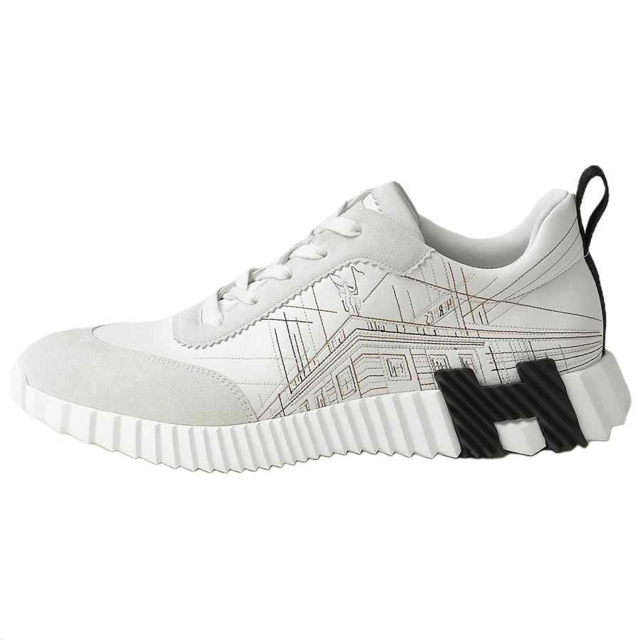 HERMES HERMES Bouncing Low top Casual Shoes Men's White
