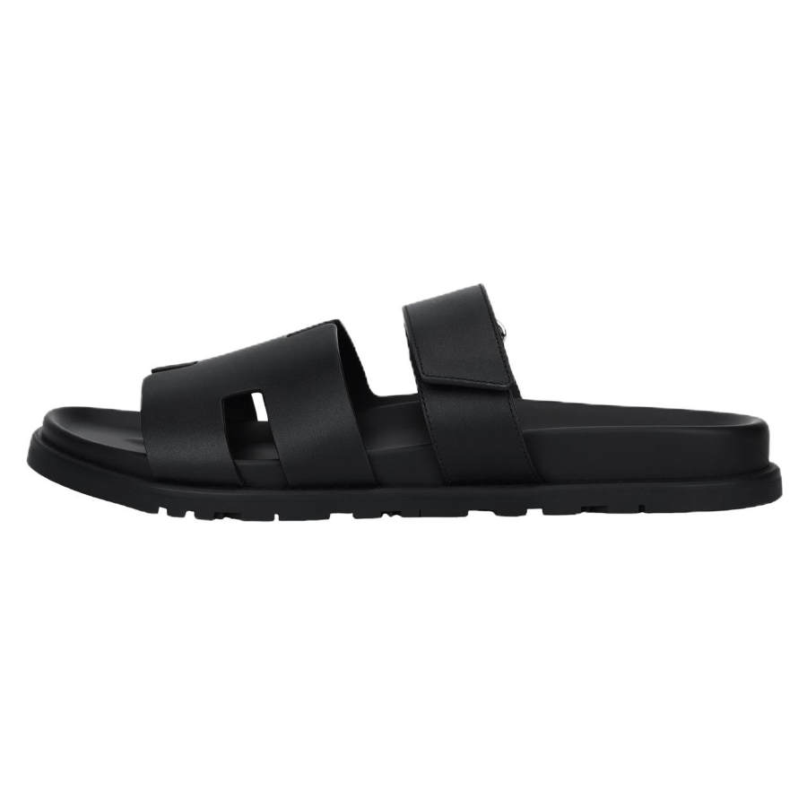HERMES HERMES Chypre Sandal Noir Calfskin Leather M