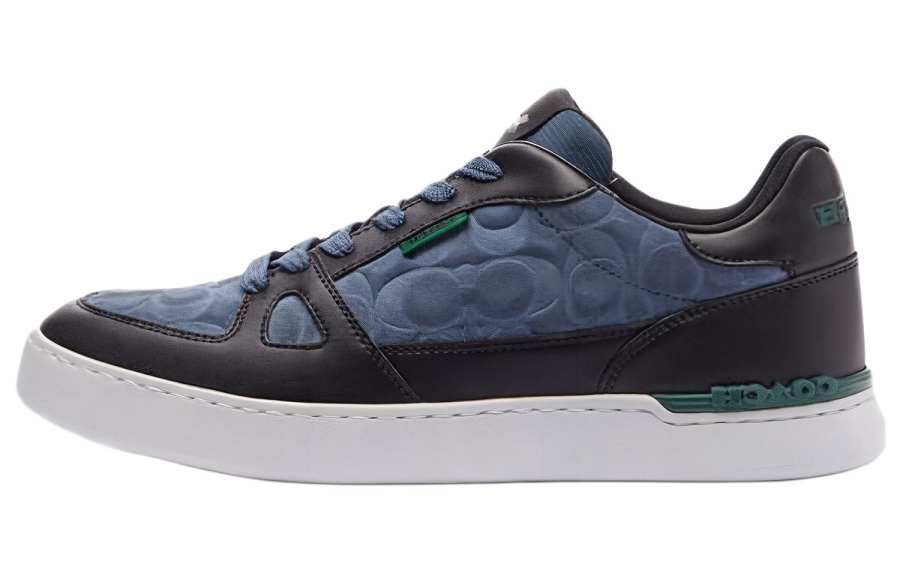 COACH Outlet Leather Low top Skateboard Shoes Men's Blue Black White