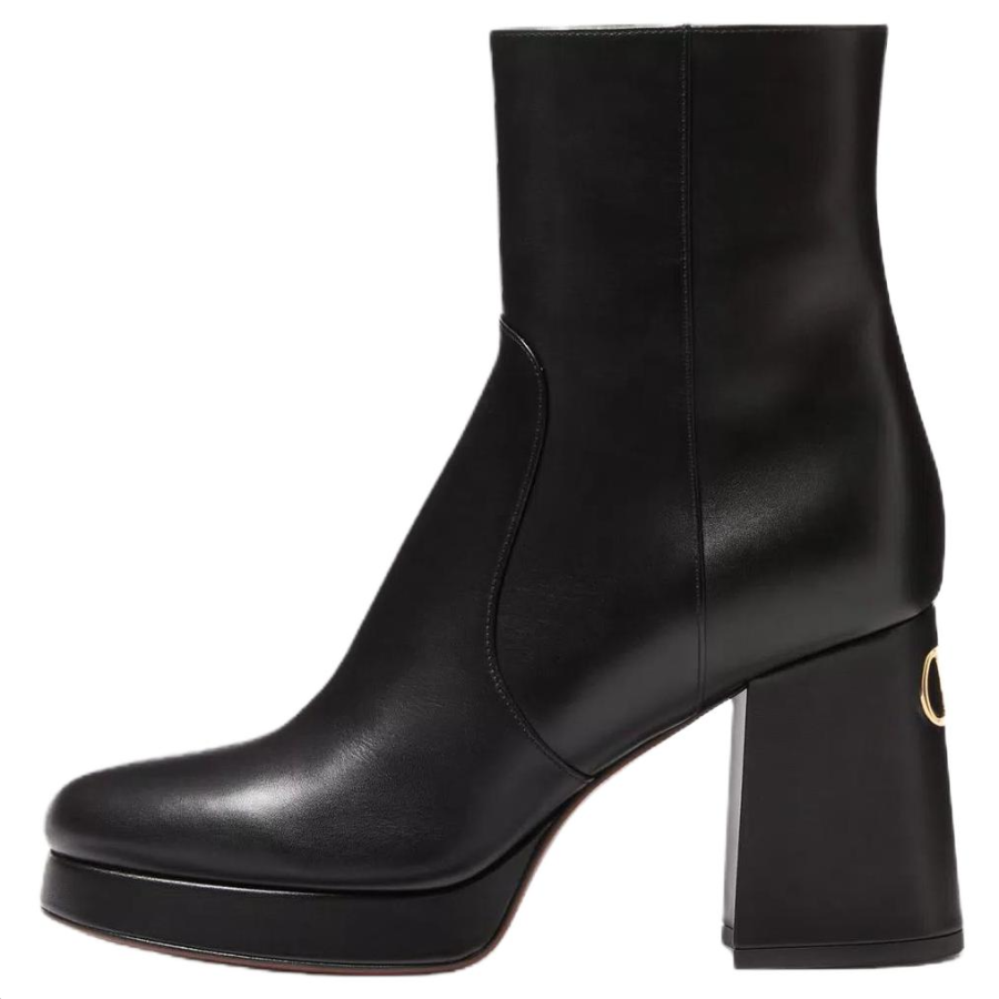 Valentino Garavani Cow Leather Ankle Boots 9cm Women's Black