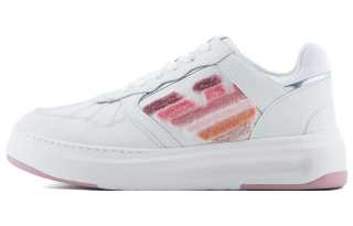 EMPORIO ARMANI Leather Low top Skateboard Shoes Women's White
