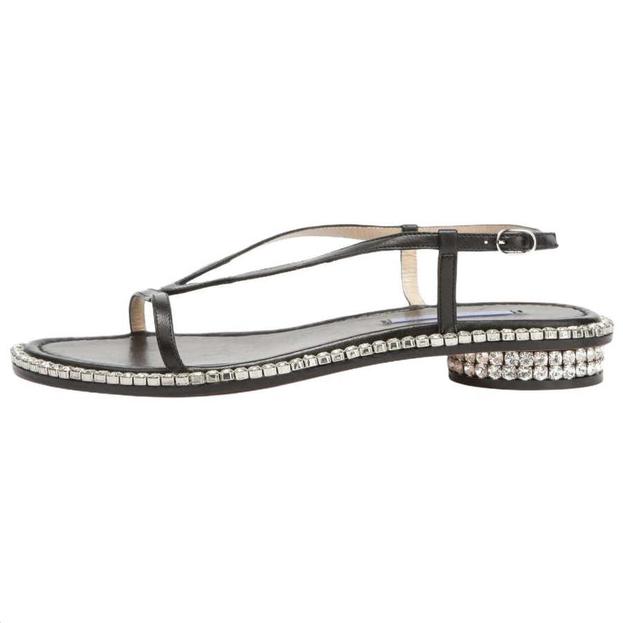 Stuart Weitzman Stuart Weitzman/SW Faye Sheepskin One Strap Sandals Women's Black