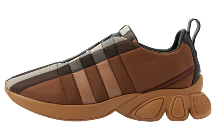 Burberry Leather, Nylon Low top Sports Casual Shoes Men's Dark Brown