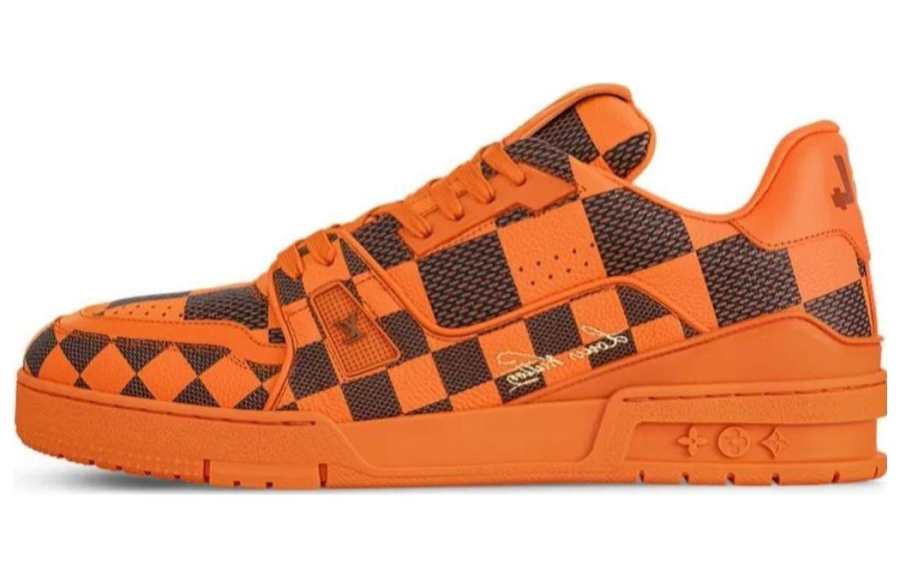 LOUIS VUITTON LOUIS VUITTON Lv Trainer Sneaker Damier Pop Orange