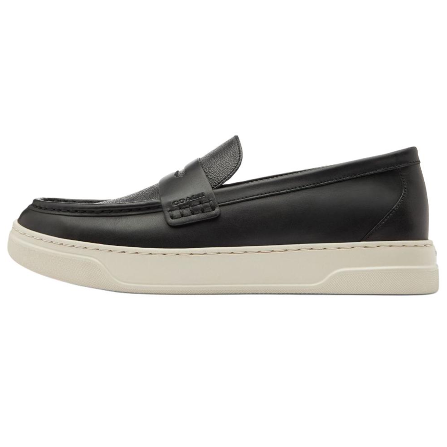 COACH Hybrid Cow Leather Loafers Men's Charcoal Black