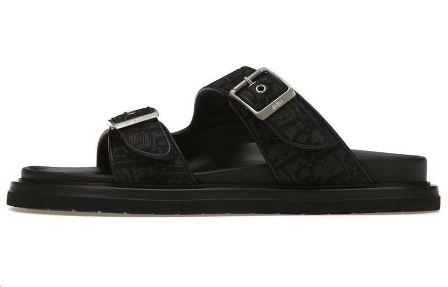 DIOR DIOR Aqua Sandals Black Oblique Canvas