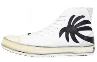PALM ANGELS High top Canvas Shoes Men's White
