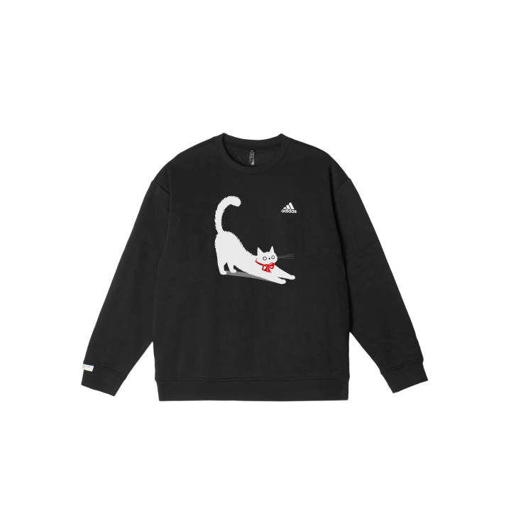 Adidas Adidas LABEL Sweatshirts Unisex Black Crew Neck Moderate Regular