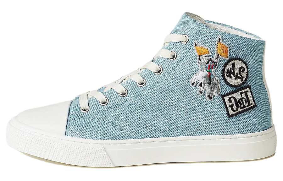 HERMES Illico High top Skateboard Shoes Women's Light Blue