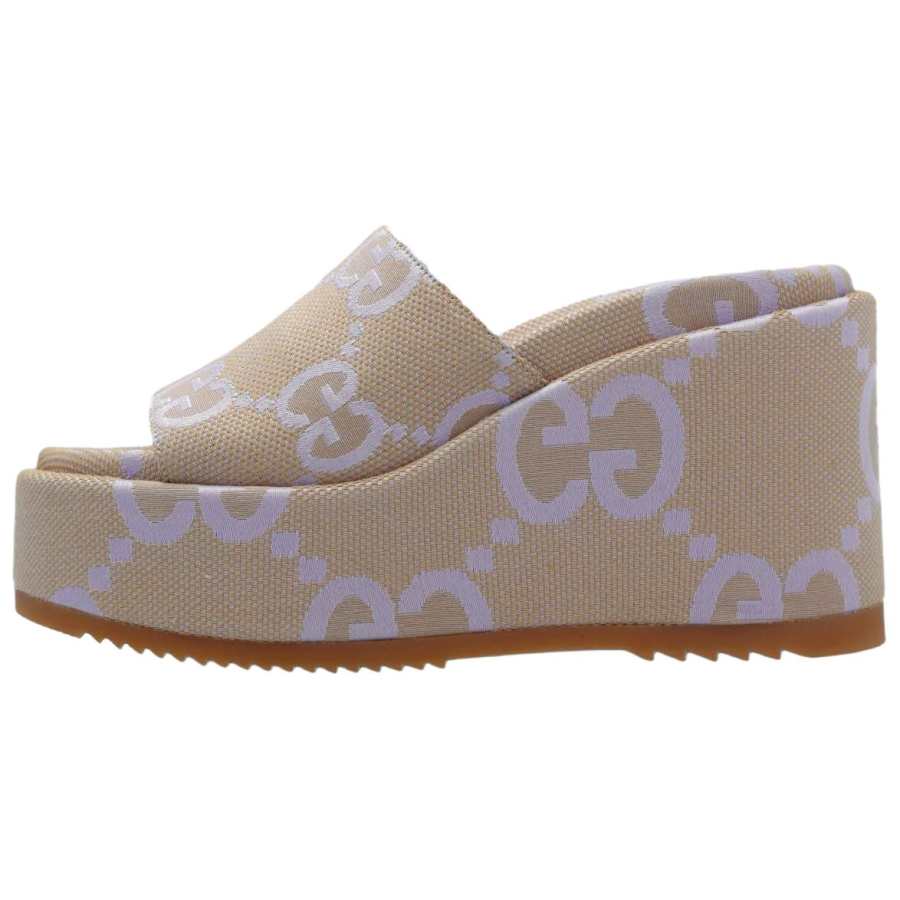 Gucci Wmns Platform Sandal 'Jumbo Gg - Beige Lapis' Women's