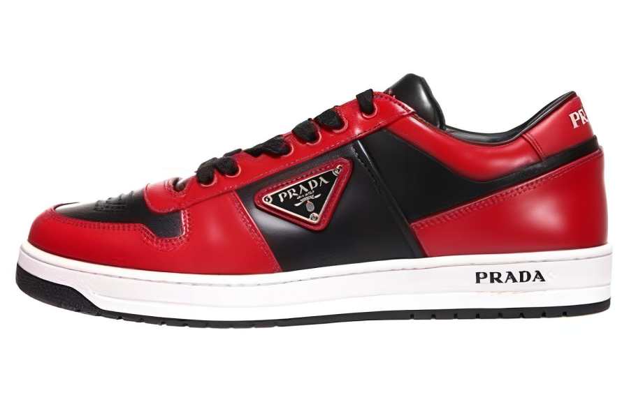PRADA PRADA Leather Low top Skateboard Shoes Men's Red