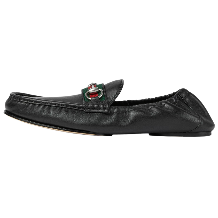 GUCCI Horsebit 1953 Leather Casual Leather Shoes 0.5cm Men's Black