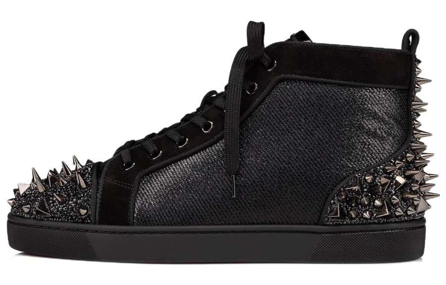 Christian Louboutin CL Lou Pik Strass Stylish Skateboarding Shoes Men's Black