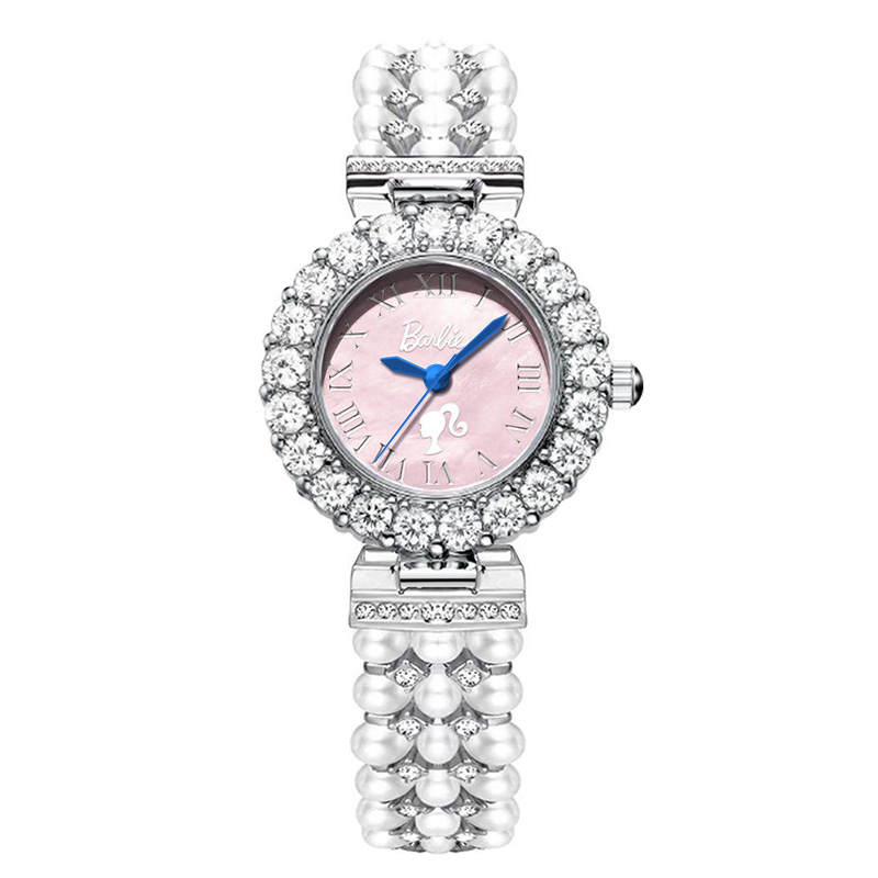 Barbie Princess Quartz Movement Pearl Strap Watch Women's Watch Multicolor Watch Dial