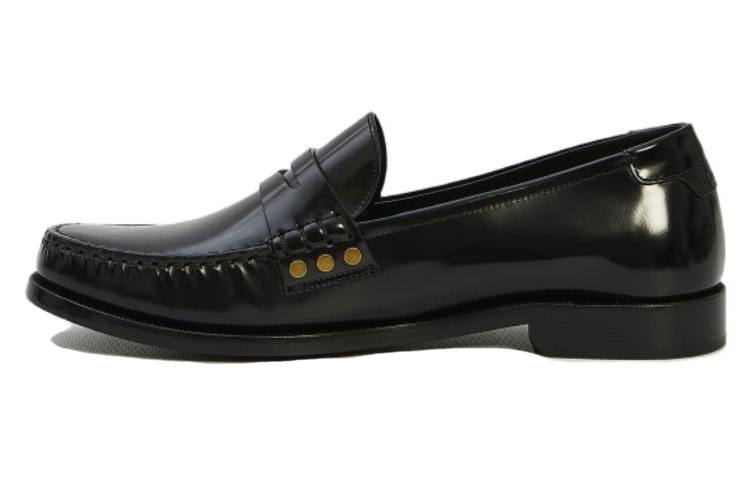 Saint Laurent almond-toe leather loafers