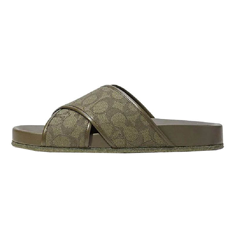 COACH COACH Slide Slippers Men's Dark Green