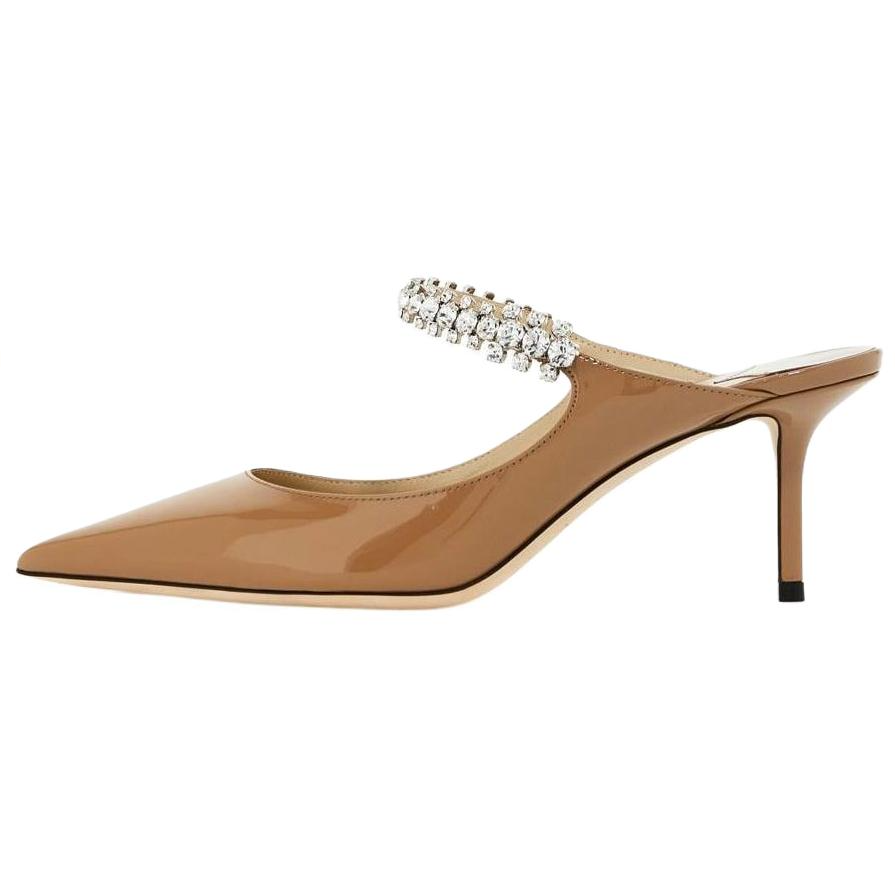Jimmy Choo Bing Closed Toe Slippers 6.5cm Women's Light Brown
