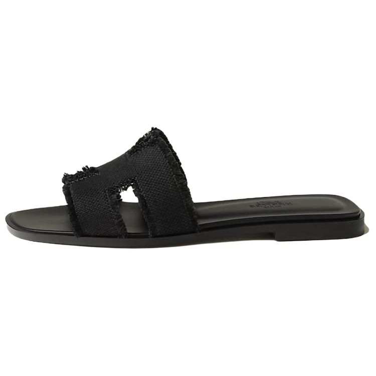 HERMES Oran Slide Slippers Women's Black