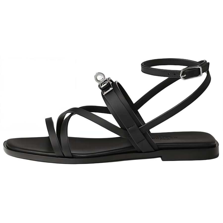 HERMES HERMES One Strap Sandals Women's Black