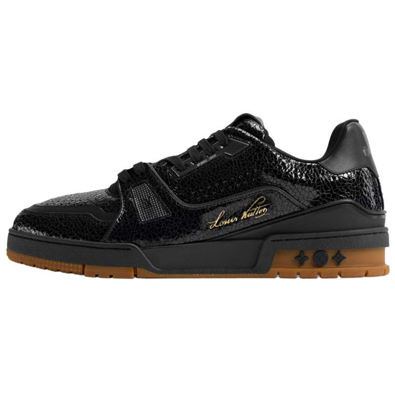 LOUIS VUITTON Trainer Low top Skateboard Shoes Men's Black