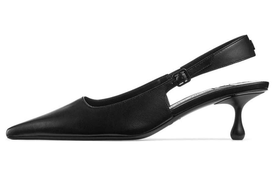 Jimmy Choo Amel Leather Slim Heel High Heels 5cm Women's Black