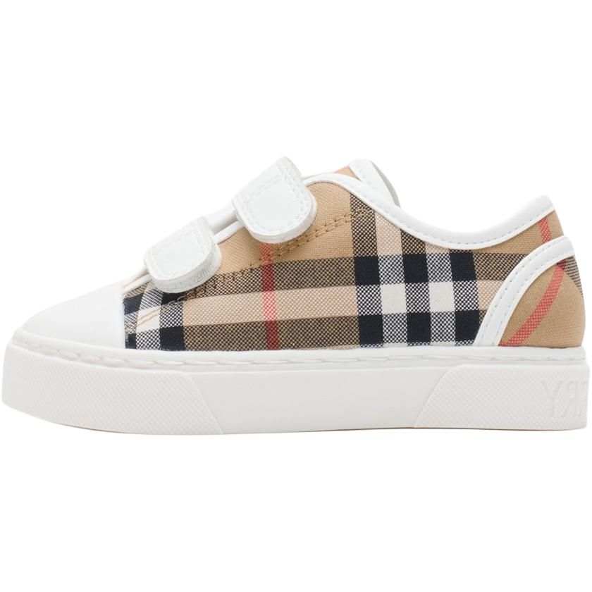 Burberry Check Low top Toddler Shoes Sandy Beige Infant And Toddler