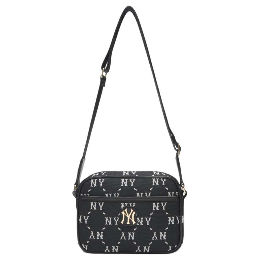 MLB New York Yankees Monogram Polyester Crossbody Bags Regular Unisex Black