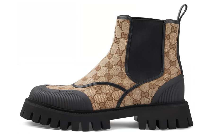GUCCI Gucci Gg Ankle Boot 'Beige Ebony'