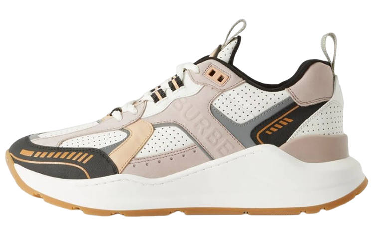 Burberry Leather, Nylon Low top Sports Casual Shoes Women's White Nude