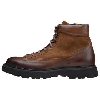 DOUCAL'S Panelled Lace Up Zipped Ankle Boots