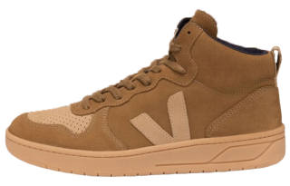 VEJA V 15 Comfortable Mid top Stylish Skateboarding Shoes Unisex Brown Yellow