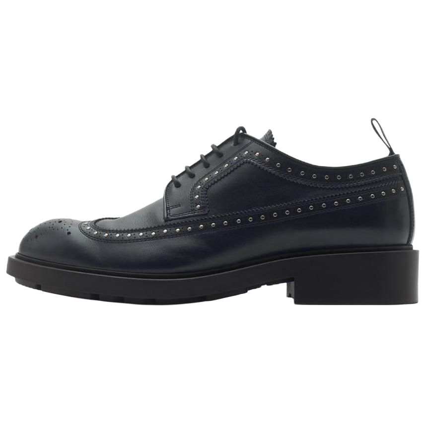 Burberry Loch Calfskin Casual Shoes Men's Black