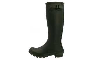 BARBOUR Logo Patch Round Toe Boots Women's
