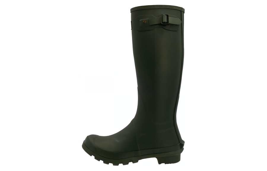 BARBOUR Logo Patch Round Toe Boots Women's